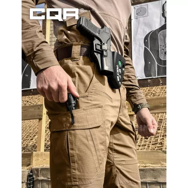 CQR Mens Tactical Pants Water Resistant Ripstop Cargo Pants Lightweight EDC Work Hiking Pants Outdoor ApparelRaider Mag Pocket Cougar