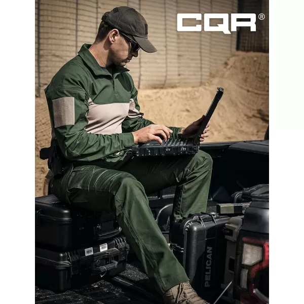 CQR Mens Tactical Pants Water Resistant Ripstop Cargo Pants Lightweight EDC Work Hiking Pants Outdoor ApparelRaider Mag Pocket Green Kelp