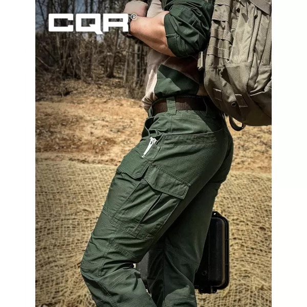 CQR Mens Tactical Pants Water Resistant Ripstop Cargo Pants Lightweight EDC Work Hiking Pants Outdoor ApparelRaider Mag Pocket Green Kelp