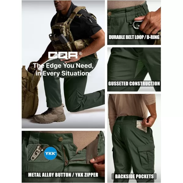 CQR Mens Tactical Pants Water Resistant Ripstop Cargo Pants Lightweight EDC Work Hiking Pants Outdoor ApparelRaider Mag Pocket Green Kelp