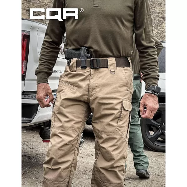 CQR Mens Tactical Pants Water Resistant Ripstop Cargo Pants Lightweight EDC Work Hiking Pants Outdoor ApparelRaider Mag Pocket Khaki