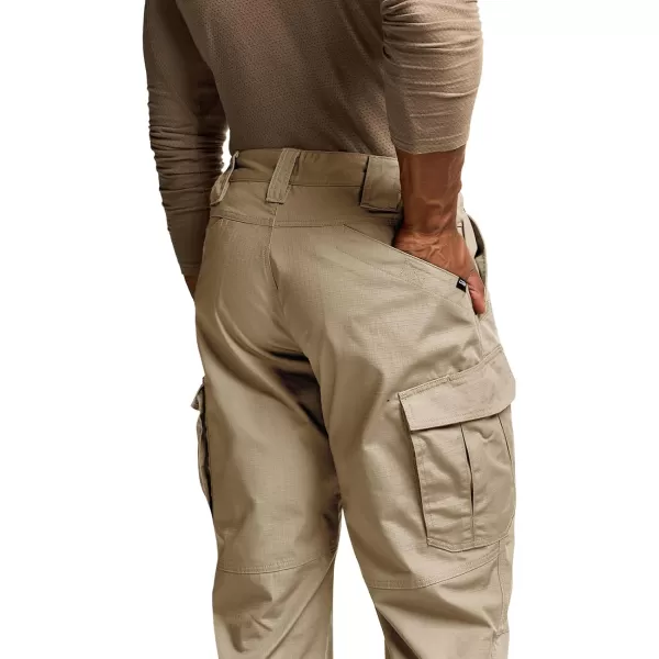 CQR Mens Tactical Pants Water Resistant Ripstop Cargo Pants Lightweight EDC Work Hiking Pants Outdoor ApparelRaider Mag Pocket Khaki