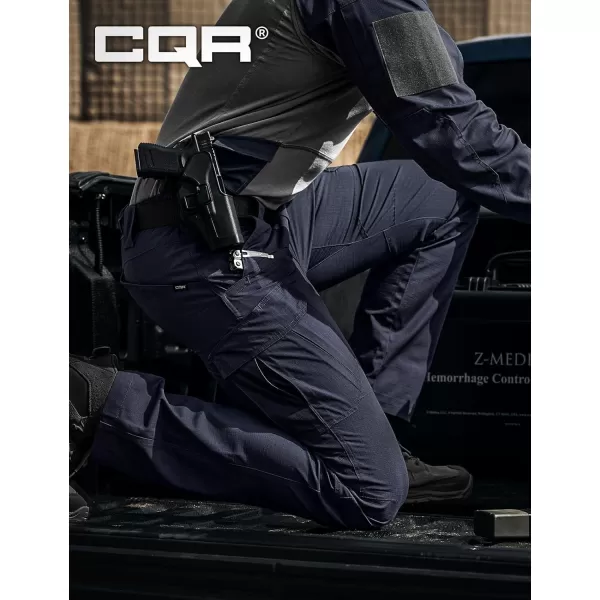 CQR Mens Tactical Pants Water Resistant Ripstop Cargo Pants Lightweight EDC Work Hiking Pants Outdoor ApparelRaider Mag Pocket Police Navy