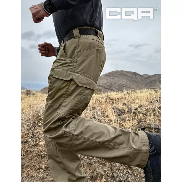 CQR Mens Tactical Pants Water Resistant Ripstop Cargo Pants Lightweight EDC Work Hiking Pants Outdoor ApparelRaider Mag Pocket Soil Green