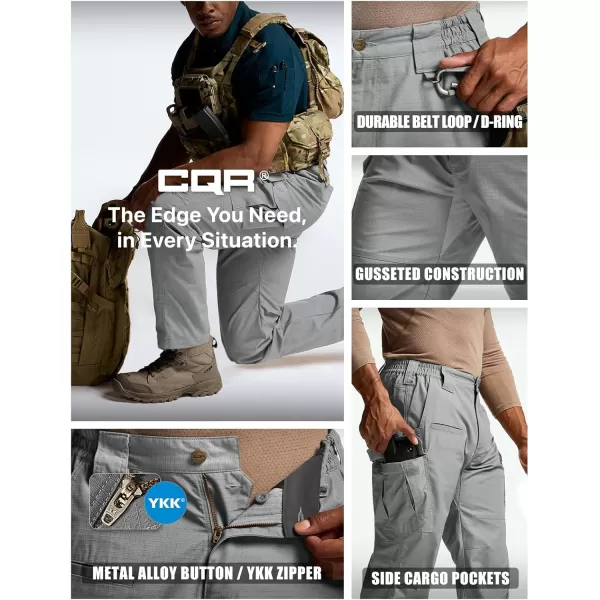 CQR Mens Tactical Pants Water Resistant Ripstop Cargo Pants Lightweight EDC Work Hiking Pants Outdoor ApparelRaider Mag Pocket Stone