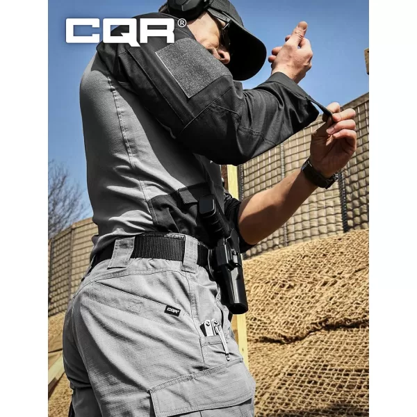 CQR Mens Tactical Pants Water Resistant Ripstop Cargo Pants Lightweight EDC Work Hiking Pants Outdoor ApparelRaider Mag Pocket Stone