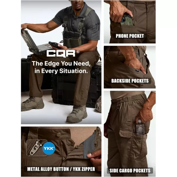 CQR Mens Tactical Pants Water Resistant Ripstop Cargo Pants Lightweight EDC Work Hiking Pants Outdoor ApparelRaider Mag Pocket Tundra