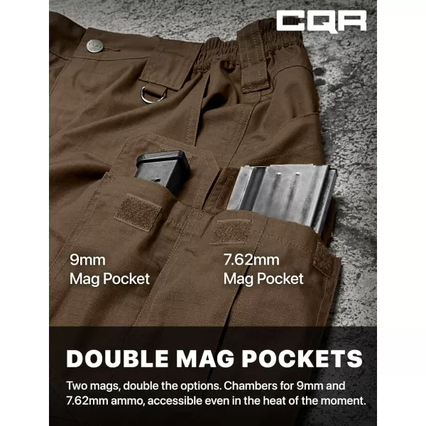 CQR Mens Tactical Pants Water Resistant Ripstop Cargo Pants Lightweight EDC Work Hiking Pants Outdoor ApparelRaider Mag Pocket Tundra