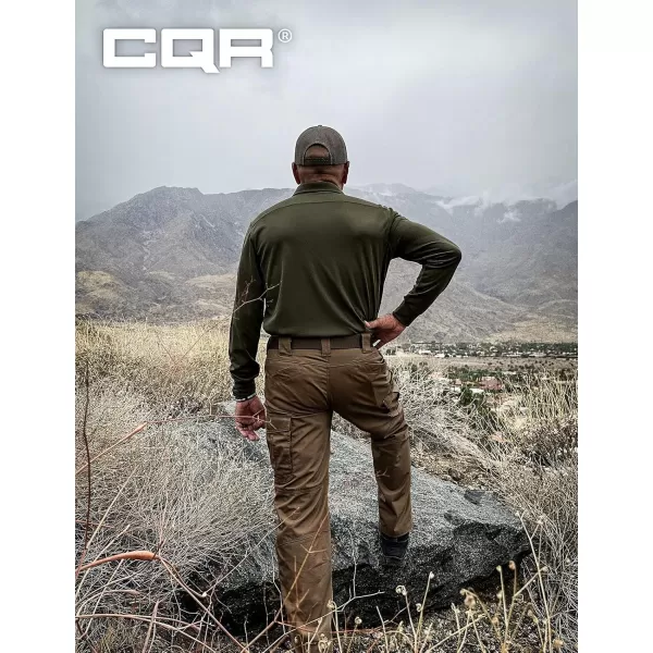 CQR Mens Tactical Pants Water Resistant Ripstop Cargo Pants Lightweight EDC Work Hiking Pants Outdoor ApparelRaider Mag Pocket Tundra