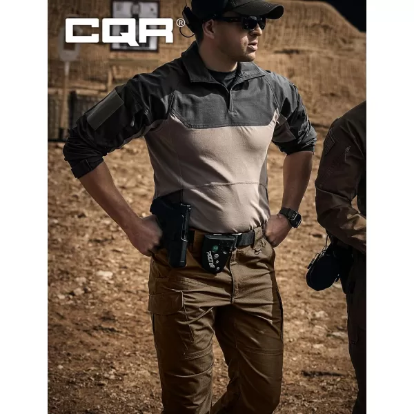 CQR Mens Tactical Pants Water Resistant Ripstop Cargo Pants Lightweight EDC Work Hiking Pants Outdoor ApparelRaider Mag Pocket Tundra