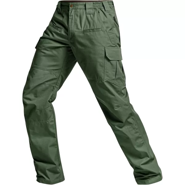 CQR Mens Tactical Pants Water Resistant Ripstop Cargo Pants Lightweight EDC Work Hiking Pants Outdoor ApparelRaider Olive Green