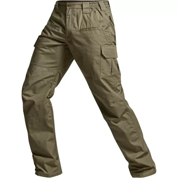 CQR Mens Tactical Pants Water Resistant Ripstop Cargo Pants Lightweight EDC Work Hiking Pants Outdoor ApparelRaider Soil Green