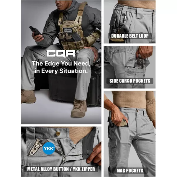 CQR Mens Tactical Pants Water Resistant Ripstop Cargo Pants Lightweight EDC Work Hiking Pants Outdoor ApparelRaider Stone