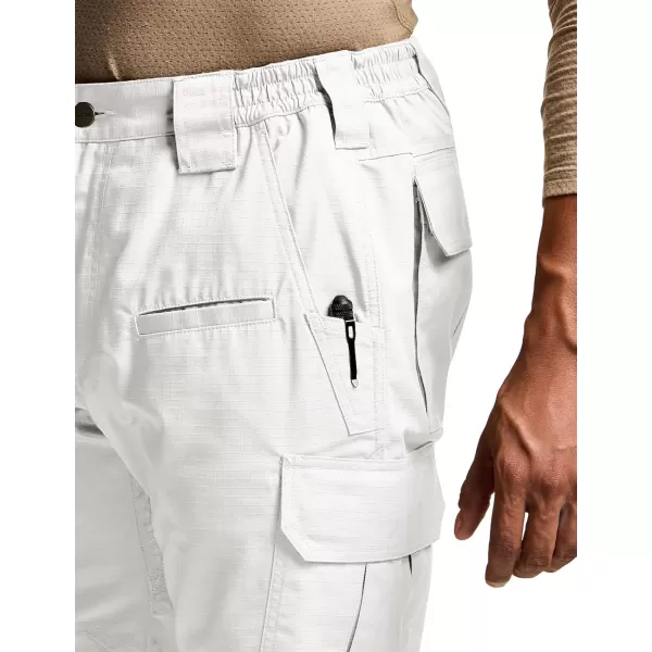 CQR Mens Tactical Pants Water Resistant Ripstop Cargo Pants Lightweight EDC Work Hiking Pants Outdoor ApparelRaider White