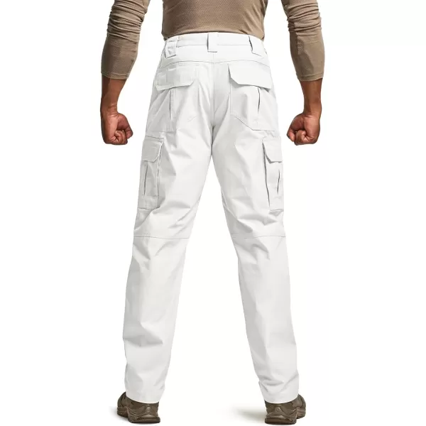 CQR Mens Tactical Pants Water Resistant Ripstop Cargo Pants Lightweight EDC Work Hiking Pants Outdoor ApparelRaider White