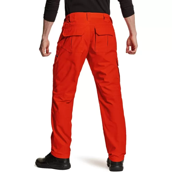 CQR Mens Tactical Pants Water Resistant Ripstop Cargo Pants Lightweight EDC Work Hiking Pants Outdoor ApparelRipstop Mag Pocket Rescue Orange