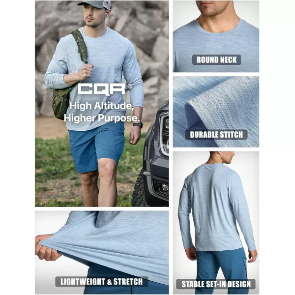 CQR Mens UPF50 Sun Protection Shirts Quick Dry Long Sleeve Rash Guard Athletic Running Workout Fishing Cooling ShirtsBasic Ocean