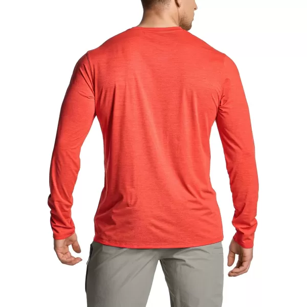 CQR Mens UPF50 Sun Protection Shirts Quick Dry Long Sleeve Rash Guard Athletic Running Workout Fishing Cooling ShirtsBasic Rescure Orange