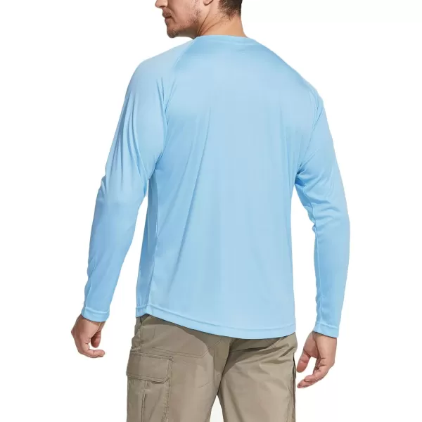 CQR Mens UPF50 Sun Protection Shirts Quick Dry Long Sleeve Rash Guard Athletic Running Workout Fishing Cooling ShirtsLong Sleeve Sun Shirt Ocean