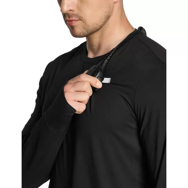 CQR Mens UPF50 Sun Protection Shirts Quick Dry Long Sleeve Rash Guard Athletic Running Workout Fishing Cooling ShirtsProtector Black