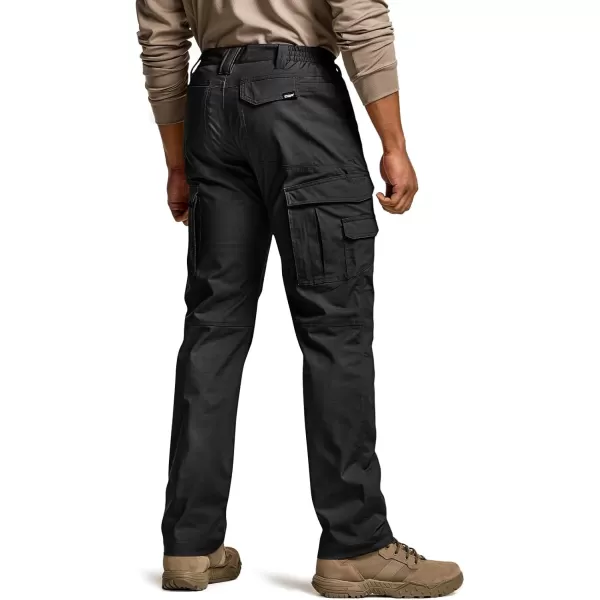 CQR Mens Utility Flex Cargo Pants ClassicFit Casual Stretch Work Pants Water Resistant Lightweight Tactical Hiking PantsCorsair Black