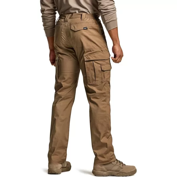 CQR Mens Utility Flex Cargo Pants ClassicFit Casual Stretch Work Pants Water Resistant Lightweight Tactical Hiking PantsCorsair Cougar