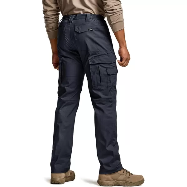 CQR Mens Utility Flex Cargo Pants ClassicFit Casual Stretch Work Pants Water Resistant Lightweight Tactical Hiking PantsCorsair Operator Navy