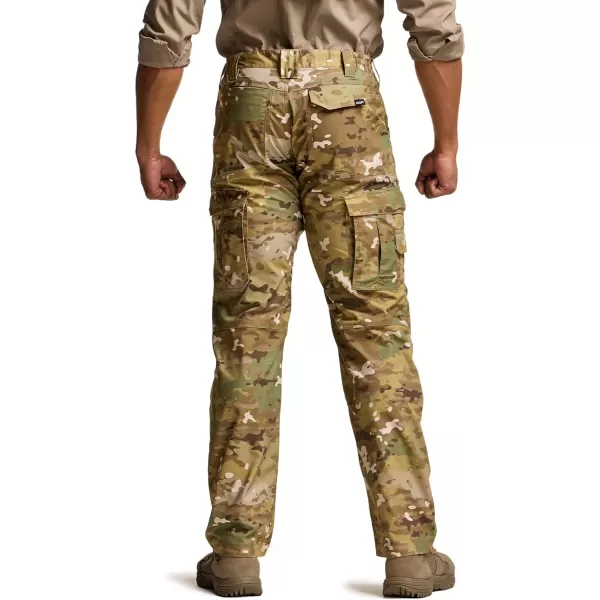 CQR Mens Utility Flex Cargo Pants ClassicFit Casual Stretch Work Pants Water Resistant Lightweight Tactical Hiking PantsCorsair Utility Camo