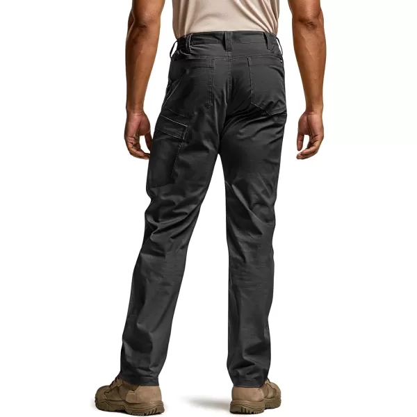 CQR Mens Utility Flex Cargo Pants ClassicFit Casual Stretch Work Pants Water Resistant Lightweight Tactical Hiking PantsNegotiator Black