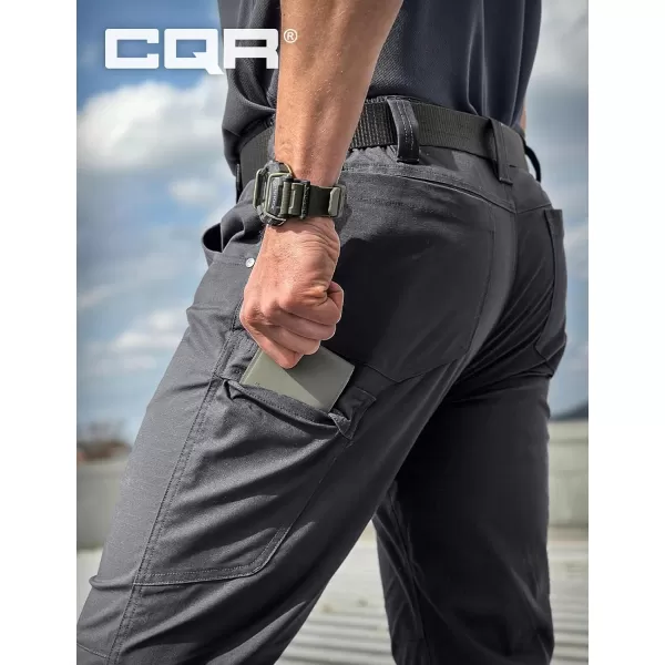 CQR Mens Utility Flex Cargo Pants ClassicFit Casual Stretch Work Pants Water Resistant Lightweight Tactical Hiking PantsNegotiator Charcoal