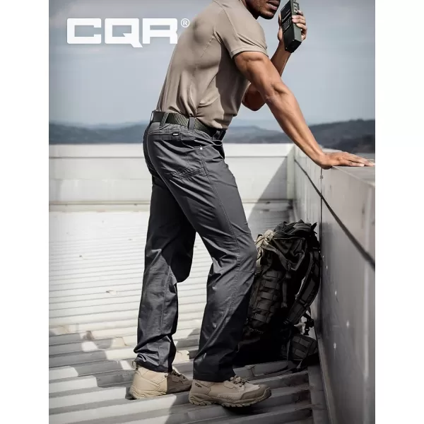 CQR Mens Utility Flex Cargo Pants ClassicFit Casual Stretch Work Pants Water Resistant Lightweight Tactical Hiking PantsNegotiator Charcoal