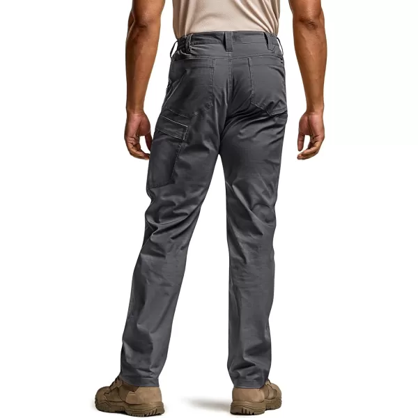 CQR Mens Utility Flex Cargo Pants ClassicFit Casual Stretch Work Pants Water Resistant Lightweight Tactical Hiking PantsNegotiator Charcoal