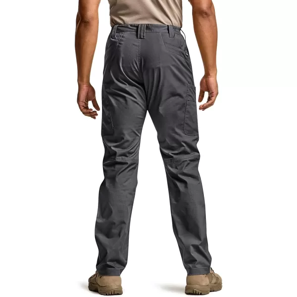 CQR Mens Utility Flex Cargo Pants ClassicFit Casual Stretch Work Pants Water Resistant Lightweight Tactical Hiking PantsSentinel Charcoal