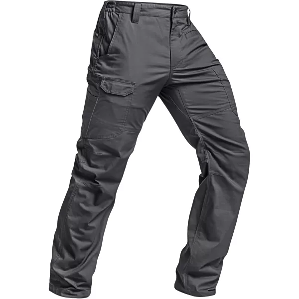 CQR Mens Utility Flex Cargo Pants ClassicFit Casual Stretch Work Pants Water Resistant Lightweight Tactical Hiking PantsSentinel Charcoal