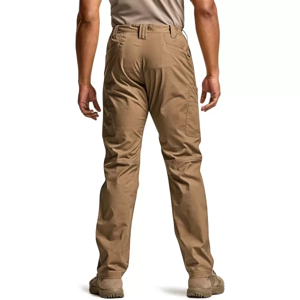 CQR Mens Utility Flex Cargo Pants ClassicFit Casual Stretch Work Pants Water Resistant Lightweight Tactical Hiking PantsSentinel Cougar