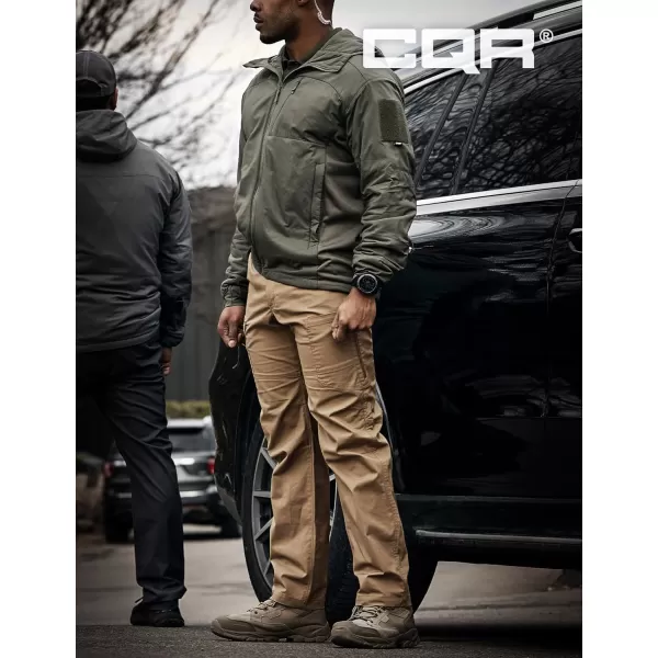 CQR Mens Utility Flex Cargo Pants ClassicFit Casual Stretch Work Pants Water Resistant Lightweight Tactical Hiking PantsSentinel Cougar