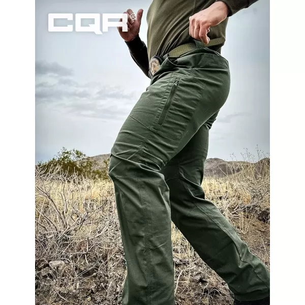 CQR Mens Utility Flex Cargo Pants ClassicFit Casual Stretch Work Pants Water Resistant Lightweight Tactical Hiking PantsSentinel Green Kelp