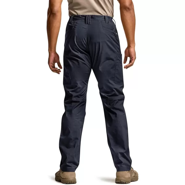 CQR Mens Utility Flex Cargo Pants ClassicFit Casual Stretch Work Pants Water Resistant Lightweight Tactical Hiking PantsSentinel Operator Navy