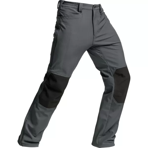 CQR Mens Winter Waterproof Tactical Pants Softshell Fleece Lined Snow Ski Cargo Pants Thermal Outdoor Hiking Work PantsExpedition Charcoal