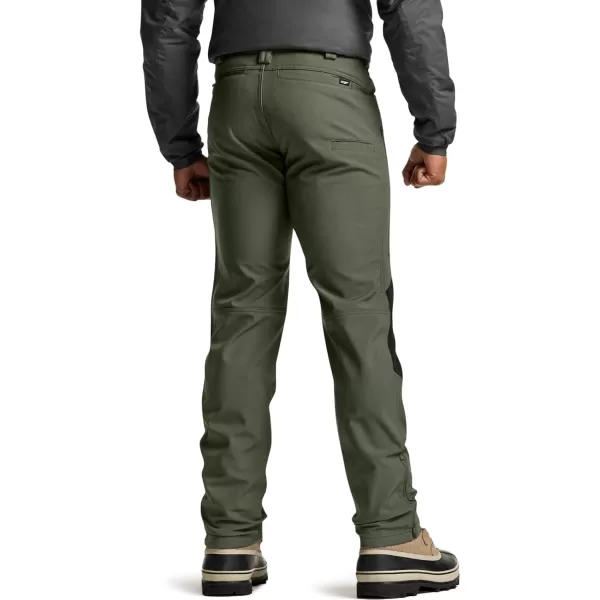 CQR Mens Winter Waterproof Tactical Pants Softshell Fleece Lined Snow Ski Cargo Pants Thermal Outdoor Hiking Work PantsExpedition Olive