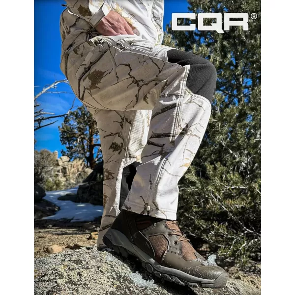 CQR Mens Winter Waterproof Tactical Pants Softshell Fleece Lined Snow Ski Cargo Pants Thermal Outdoor Hiking Work PantsExpedition Winter Hunting Camo