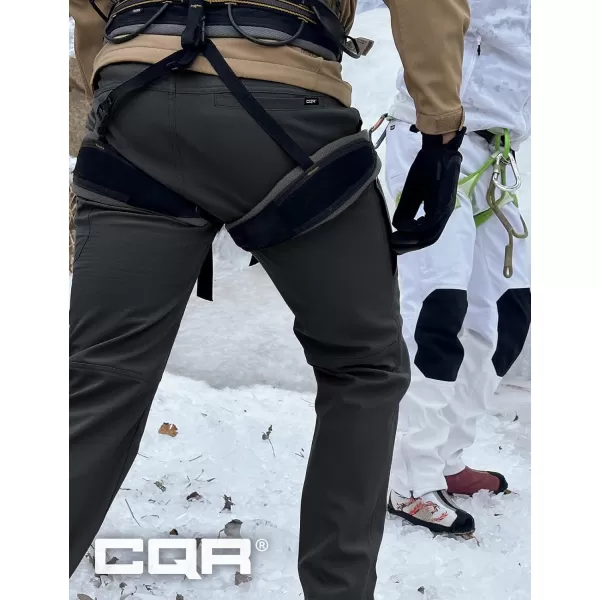 CQR Mens Winter Waterproof Tactical Pants Softshell Fleece Lined Snow Ski Cargo Pants Thermal Outdoor Hiking Work PantsRecon Black