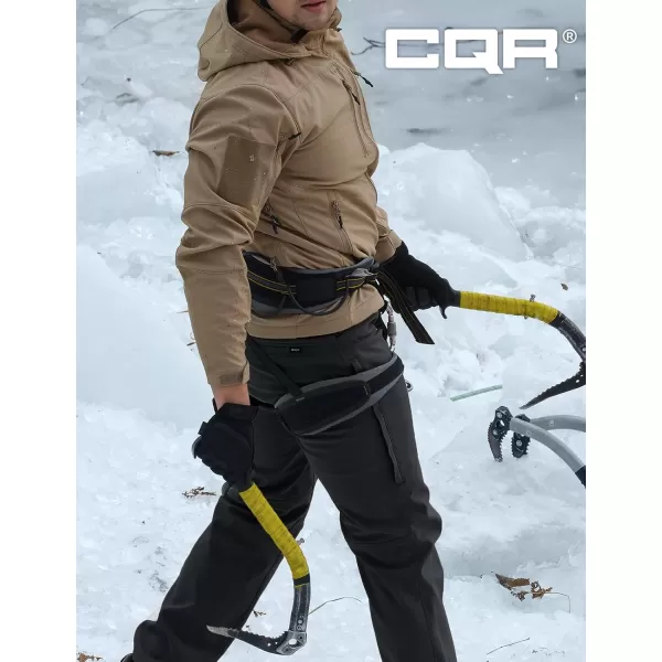 CQR Mens Winter Waterproof Tactical Pants Softshell Fleece Lined Snow Ski Cargo Pants Thermal Outdoor Hiking Work PantsRecon Black