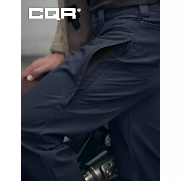 CQR Mens Winter Waterproof Tactical Pants Softshell Fleece Lined Snow Ski Cargo Pants Thermal Outdoor Hiking Work PantsRecon Operator Navy