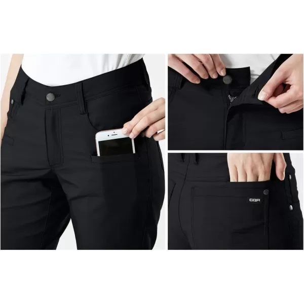 CQR Womens Flex Stretch Tactical Pants Outdoor Hiking Pants with Pockets Water Resistant Ripstop Work PantsFlexy Black