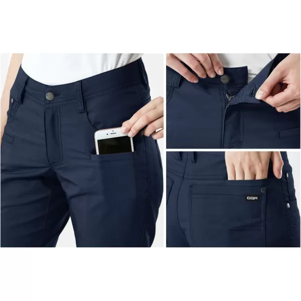 CQR Womens Flex Stretch Tactical Pants Outdoor Hiking Pants with Pockets Water Resistant Ripstop Work PantsFlexy Navy