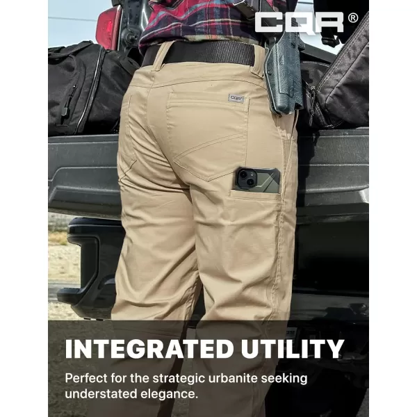 CQR Womens Flex Stretch Tactical Pants Outdoor Hiking Pants with Pockets Water Resistant Ripstop Work PantsSub Rosa Alamo Khaki