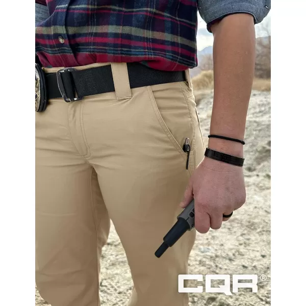 CQR Womens Flex Stretch Tactical Pants Outdoor Hiking Pants with Pockets Water Resistant Ripstop Work PantsSub Rosa Alamo Khaki