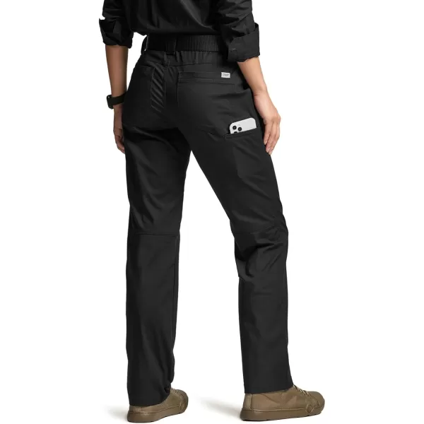 CQR Womens Flex Stretch Tactical Pants Outdoor Hiking Pants with Pockets Water Resistant Ripstop Work PantsSub Rosa Black