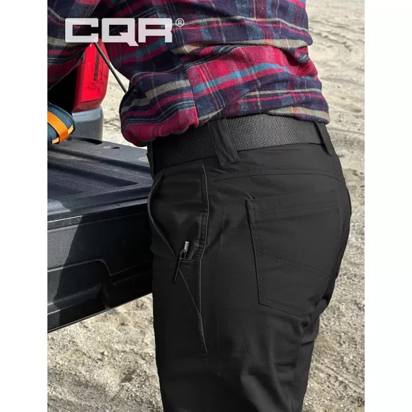 CQR Womens Flex Stretch Tactical Pants Outdoor Hiking Pants with Pockets Water Resistant Ripstop Work PantsSub Rosa Black